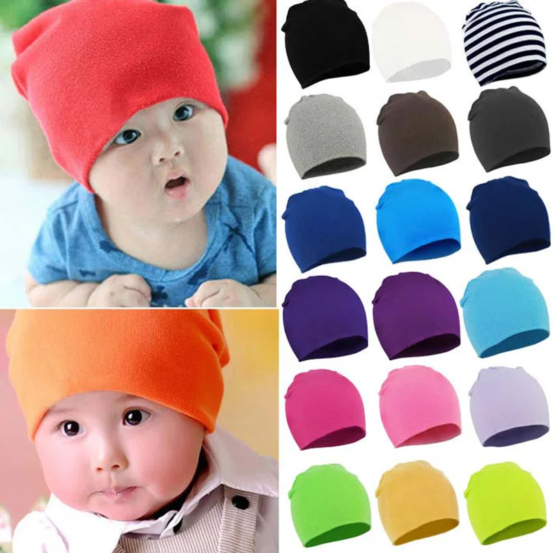 High Quanlity 2017 New Unisex Newborn Baby Boy Girl Toddler Cotton Soft Cute Hat Cap Beanie For Baby 20 Color unisex newborn baby boy
