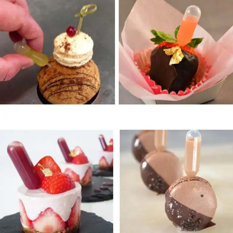 50 шт./партия, 4 мл, инструмент для инъекций, мини-соус, пипетки, пластиковые аксессуары для выпечки, для мороженого, сливочного приготовления, ...