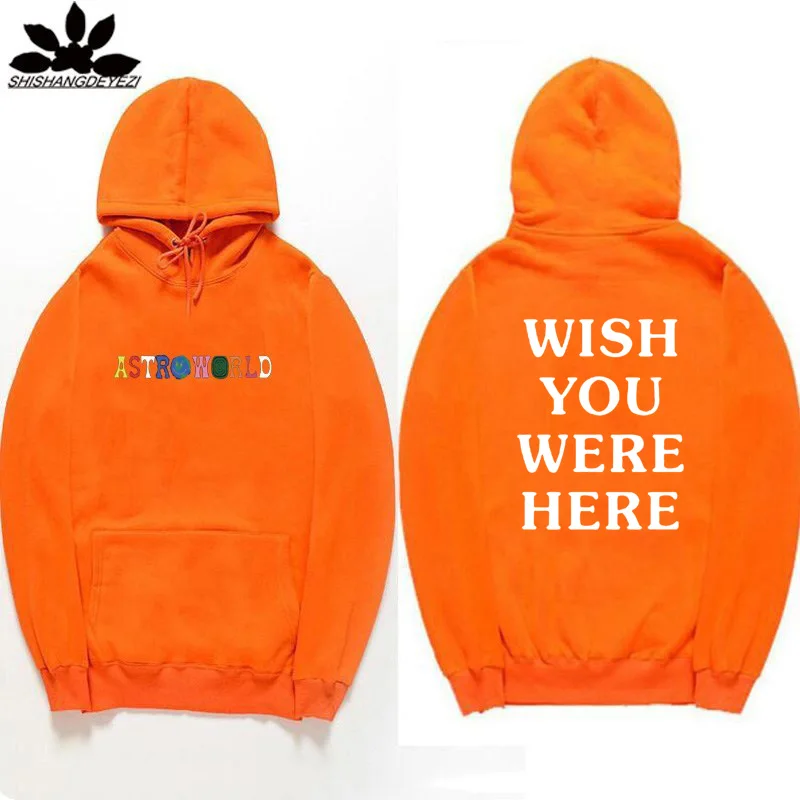 Astroworld Толстовки Черный Розовый цвет, хаки orange белый серый Трэвис Скотт Astroworld WISH YOU WERE HERE мужские и женские Толстовка и толстовка