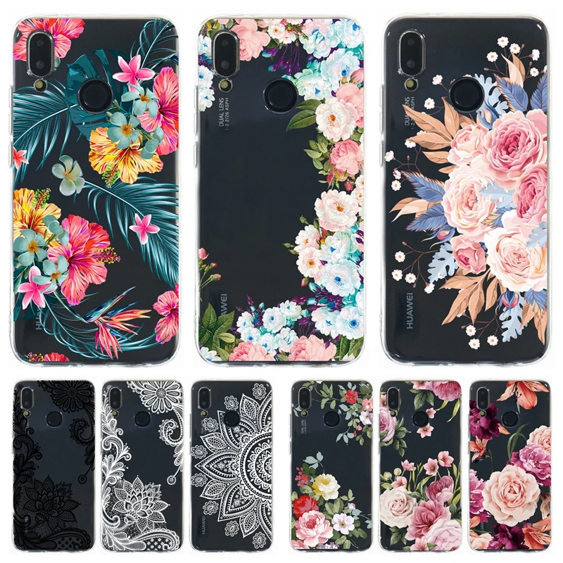 

P20 Lite Case on for Coque Huawei P20 Lite Cases Retro Flower Clear Soft TPU Silicone Cover for Huawei P 20 Pro P20 lite Fundas