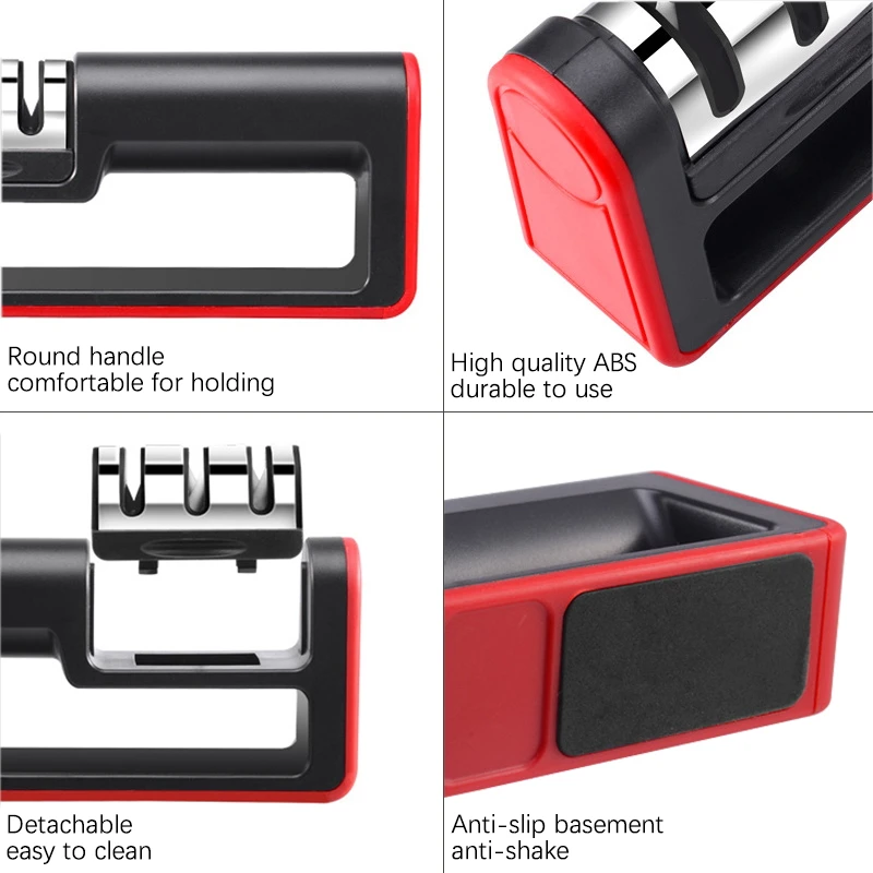 KONCO 3-в-1 шеф-повар точилка для ножей, 3-ступенчатый заточка Системы с Non-slip база, Ножи ремонт, восстановление и польских лезвий