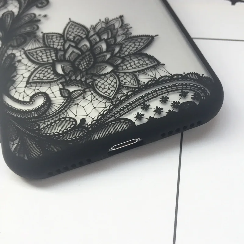 Sexy Lace Flower Phone Case For iphone apple X XS Max XR Floral TPU Full Cover for iPhone 7 8 6 6S Plus Matte Case Coque 2018New (4)