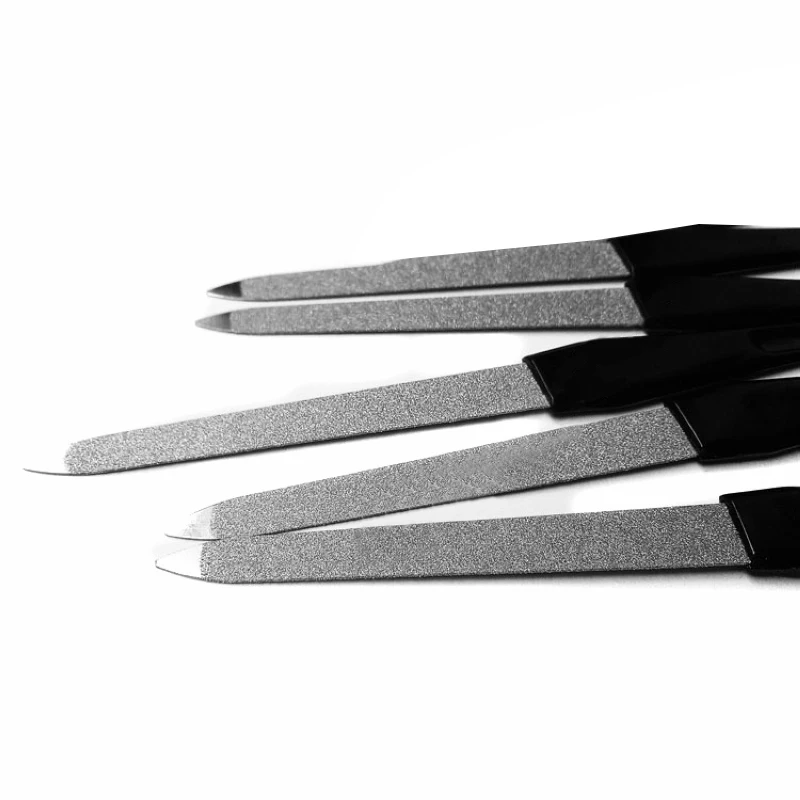 5 шт Пластиковые Ручки Металлические двухсторонние пилки для ногтей Pro пилка для ногтей Diy маникюр педикюр инструмент