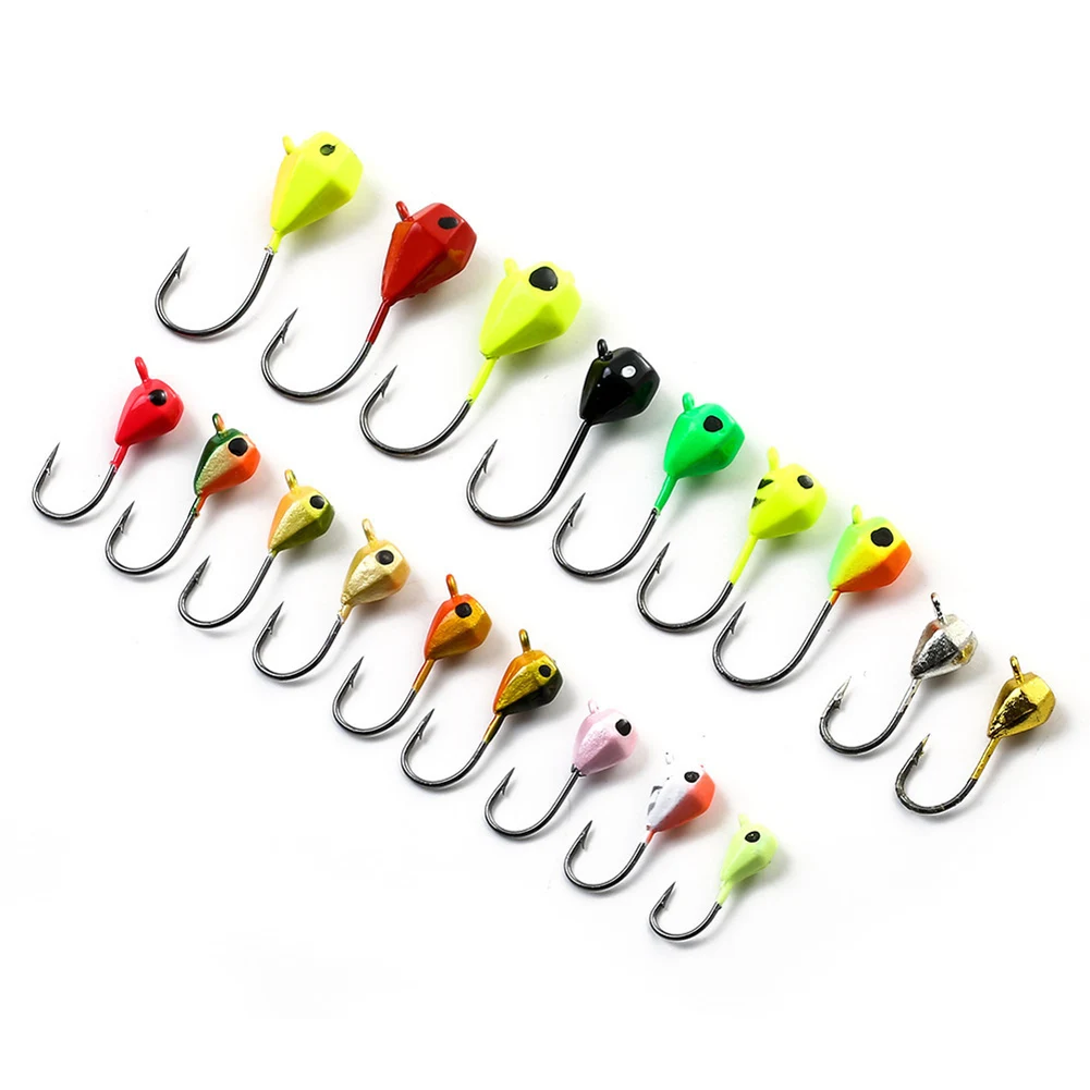 

High Quality 5 Pcs Winter Ice Fishing Hook Lure Mini Metal Bait Fish Head Hook Bait Jigging Fishing Tackle NCM99
