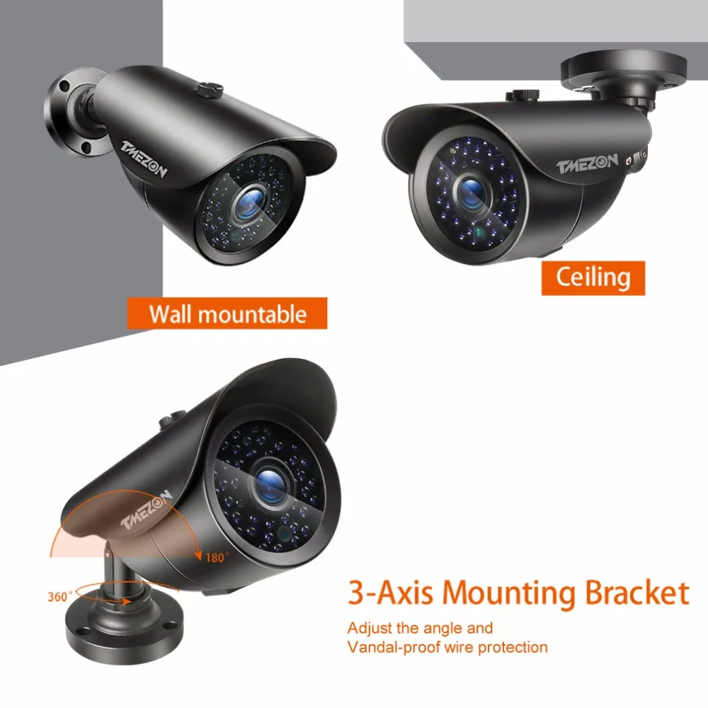 TMEZON AHD 1080P 2.0MP CCTV камера высокого разрешения ИК светодиодный день/ночное видение наружная крытая Водонепроницаемая камера видеонаблюдения