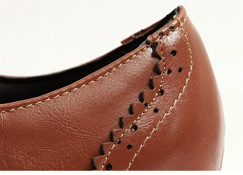 Повседневные женские туфли на плоской подошве в британском стиле; 6 см; осенние вечерние туфли из искусственной кожи на толстом блочном каблуке с круглым носком; женские оксфорды на шнуровке в винтажном стиле