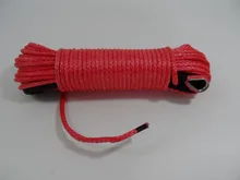 Red 6mm*30m Synthetic Rope for Offroad Parts,Amraid Kevlar Fiber Winch Cable,Towing Rope for Auto Parts