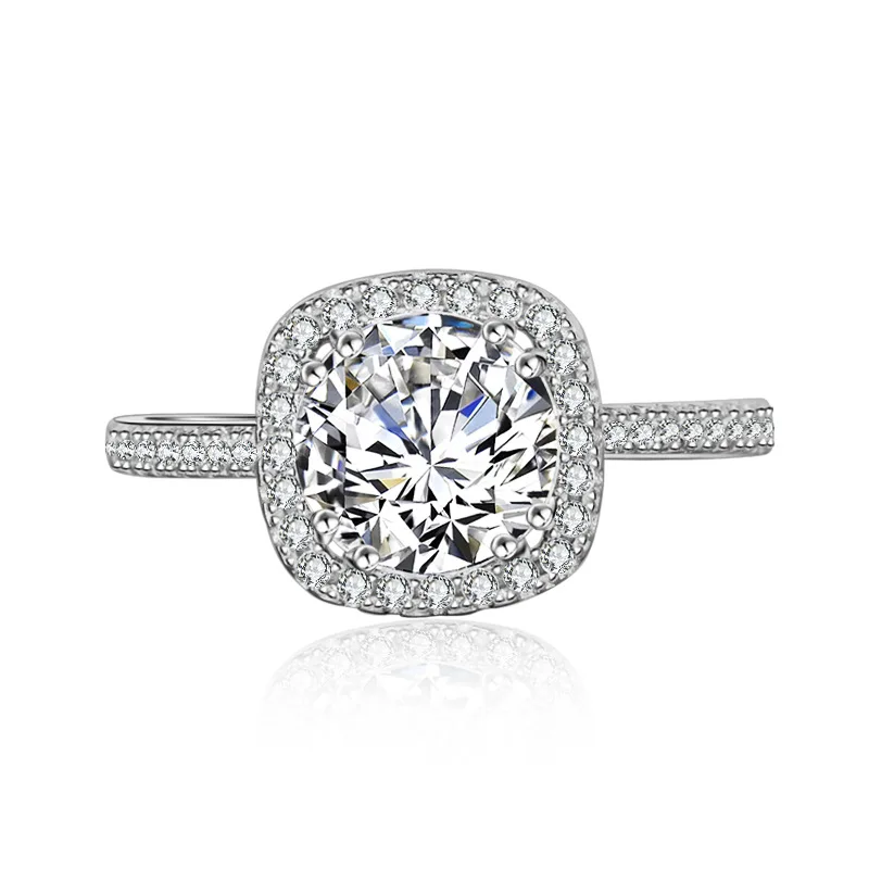 Вечное кольцо из стерлингового серебра 925 ювелирные изделия с клеймо S925 инкрустацией 1 карат CZ обручальное кольцо с искусственным бриллиантом кольцо Размер 4-9