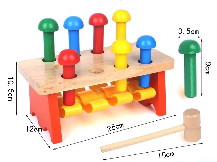 Грибы молоток заземления пляж деревянные игрушки для малышей развивающие хит игры хомяка