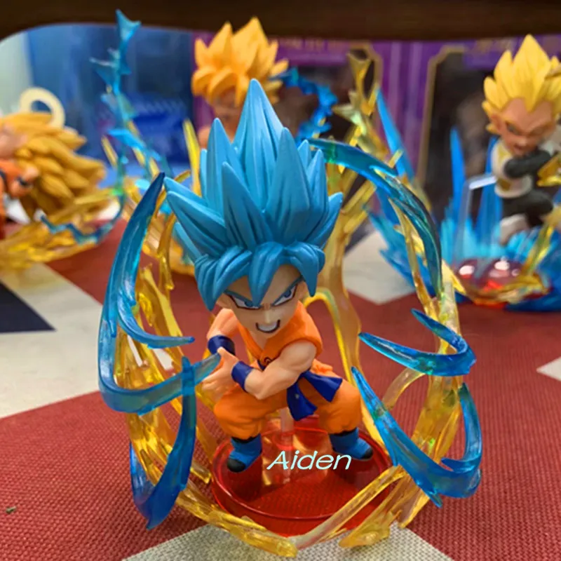 9 шт./компл. Dragon Ball WCF Super Saiyan Blue Rose Son Goku Kakarotto Vegeta Freza Broly PVC Фигурки игрушки коробка 10
