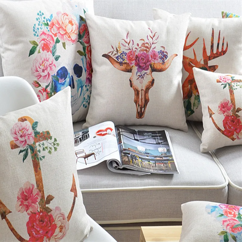 Home Decor Cushions cushions gorgeous home decor ideas Watercolor Skull Anchor Flowers Pillow Home Decor Cushion Retro Decorative Sofa Car Chair Cushions Home Decor Cushions aliexpresscom buy geometric cushion decorative pillows colorful cushions home decorcapa para almofadacojines decorativos from reliable pillow color Watercolor Skull Anchor Flowers Pillow Home Decor Cushion Retro Decorative Sofa Car Chair Cushions