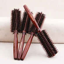 Щетина деревянная расческа для волос кисточка с деревянной ручкой круглая расческа Парикмахерская кисти, для салонов инструмент для укладки Расческа#827