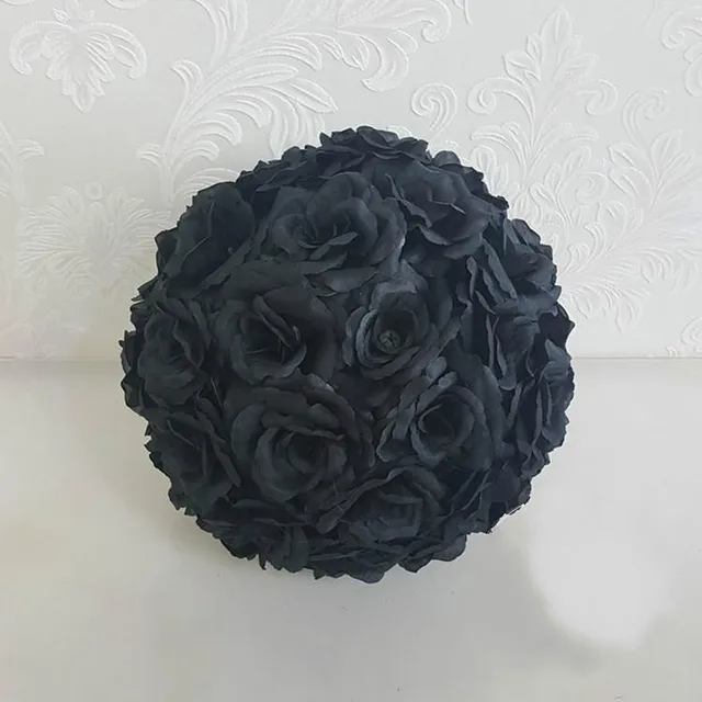 New 8 20cm Black Rose Flower Ball Wedding Decorations Silk Kissing New 8 20cm Black Rose Flower Ball Wedding Decorations Silk Kissing Pomander