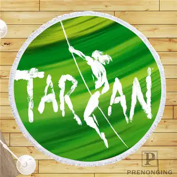 

Custom DIY Customized Microfiber Fabric disney-tarzan (1) Round Beach Blanket Towel Printed on Demand 150cm #19-01-28-3-12