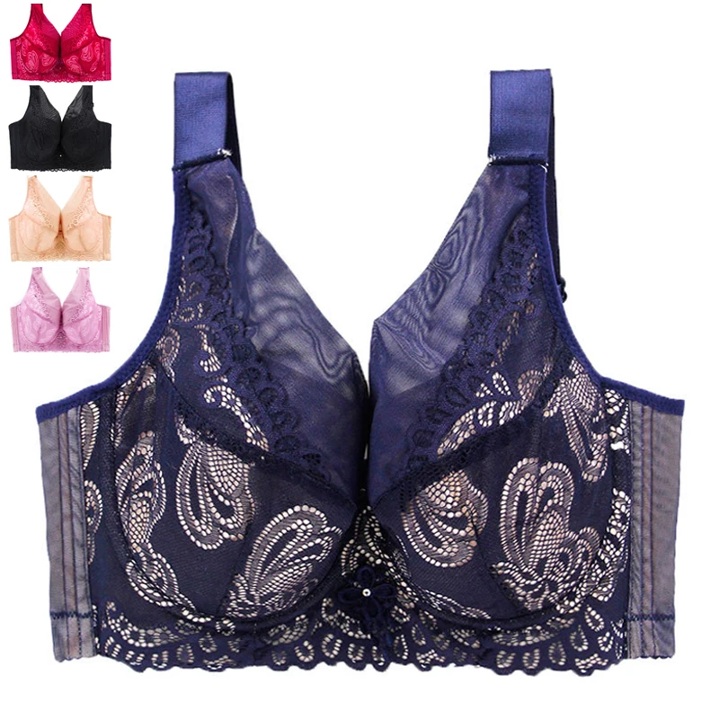 Sexy Lace Bras For Women Plus Size Bra Push Up Lingerie Ultra-thin Cup Bralette Brassiere D E Cup Intimates Female Underwear #D