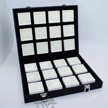 Портативный черный PU путешествия драгоценный камень ящик для хранения драгоценных камней шкатулка для украшений каменный держатель Органайзер с 5x5 см 6x6 см прозрачные коробки