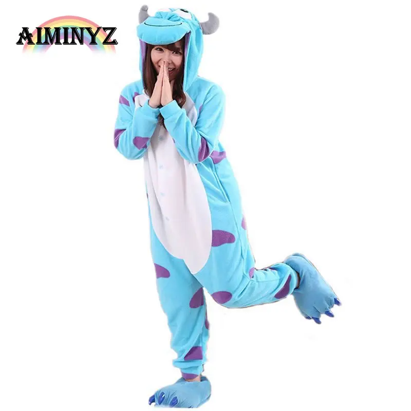 

New Style Sullivan Unisex Adults Casual Warm Flannel Hooded Pajamas Sets Cartoon Animal Winter Sleepwear For Women/Men