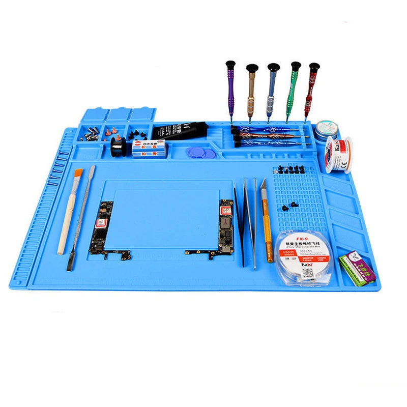 Heat Insulation Silicone Pad Desk Mat Maintenance Platform for BGA Soldering Repair Station with Magnetic Section Tool