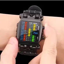 Бренд TVG резиновый ремешок водонепроницаемый крутой geek светодиодный цифровые спортивные часы черные мужские роскошные модные бинарные подарочные часы
