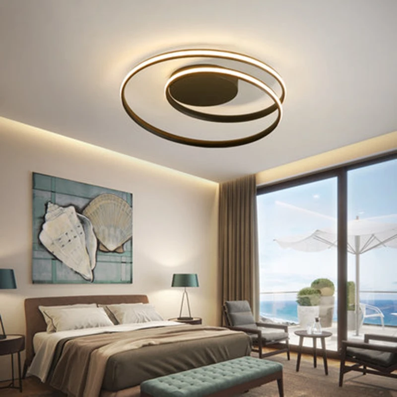 

LukLoy Modern Minimalist Line Art Ceiling Lamp Creative Personality LED Living Room Bedroom Restaurant Round Nordic Lighting