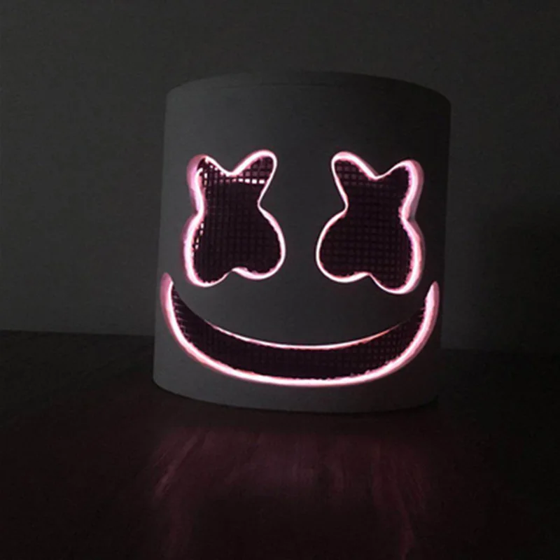 Косплей маска Marshmello светодиодный аксессуар для маскарада на Хеллоуин|Аксессуары