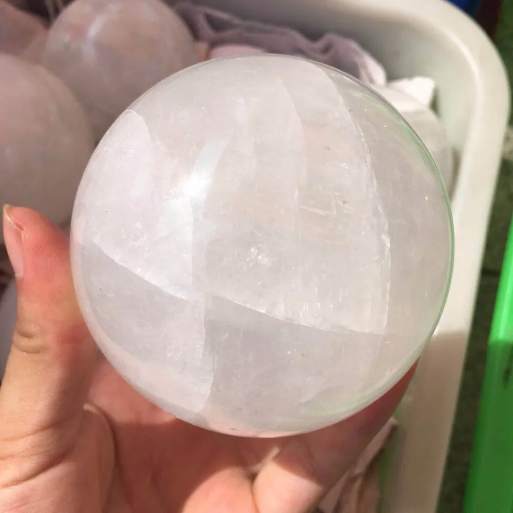 Natural Calcite Quartz Crystal Sphere Ball Healing Gemstone 40-200MM FREE STAND 