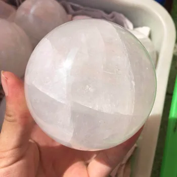 

Large Size Natural White calcite stones sphere Iceland spar sphere ball Quartz Crystal Rock Energy Mineral Specimen