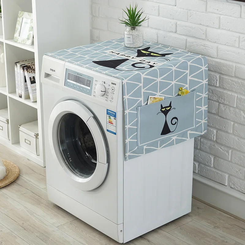 

Nordic Dustproof Colth Drum Washing Machine Dust Cover Refrigerator Cover Case Fabric Cotton Dust Cover Towel Cubre Lavadora