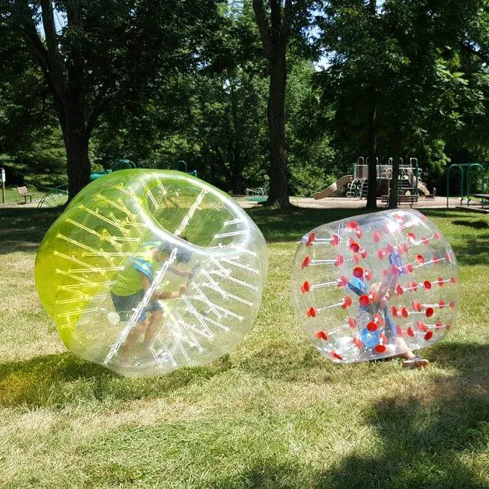 Free shipping! 1.5m 0.8mm PVC half color bubble soccer equipment,knock