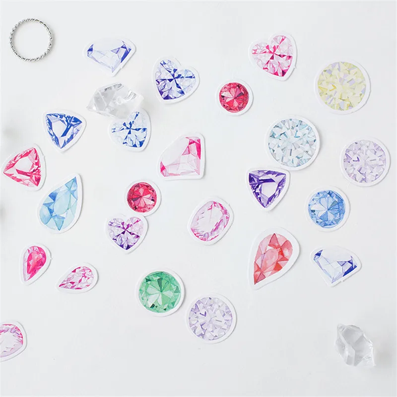 

Creative Pot Fish Shell Diamonds Candy DIY Scrapbook Stickers Journal Decorative Stationery Lable Stickers Diary Stick Label