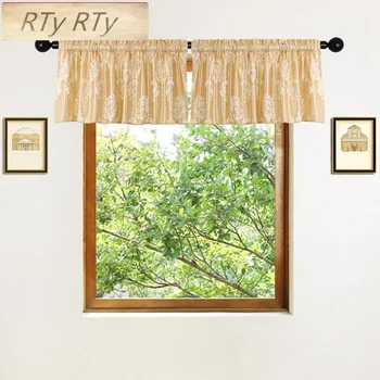 

2 Pieces Curtains Valance for Living Room Luxury Window Curtains for Kitchen Short Valances for Bedroom(Rod Pocket)