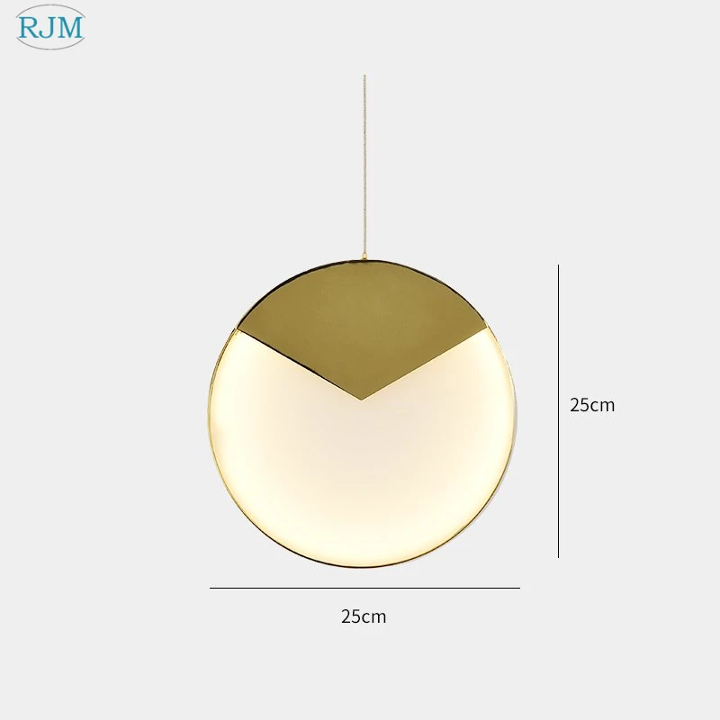 Скандинавский постмодерн креативный металлический подвесной светильник золотой круглый с одной головкой светодиодный подвесной светильник для кухни гостиной столовой Декор лампы - Цвет корпуса: A