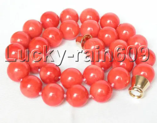 

Beautiful Natural 13mm round pink coral necklace Magnet E1048