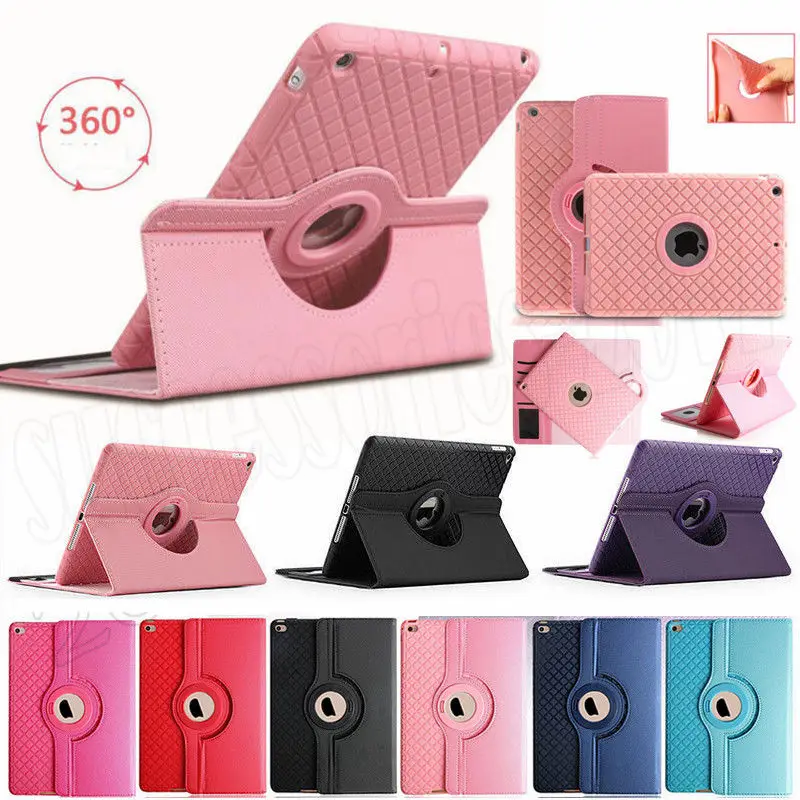 

PU Leather Flip Case Cover For Apple iPad Air 2 Smart Stand 360 Degree Rotating Case With Card Slot iPad 6 A1566 A1567