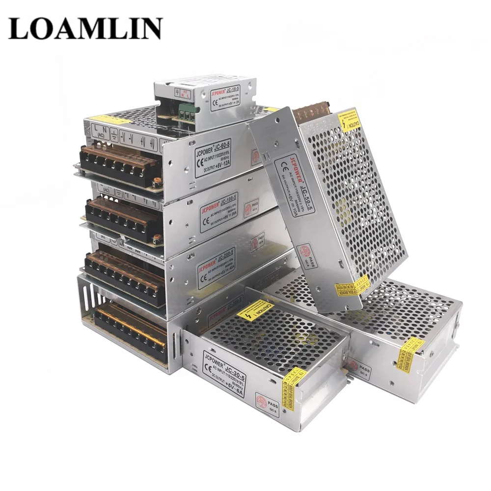 

5V 2A/3A/4A/5A/8A/10A/12A/20A/30A/40A Switch LED Power Supply Transformers For WS2812B WS2801 SK6812 SK9822 APA102 LED Strip