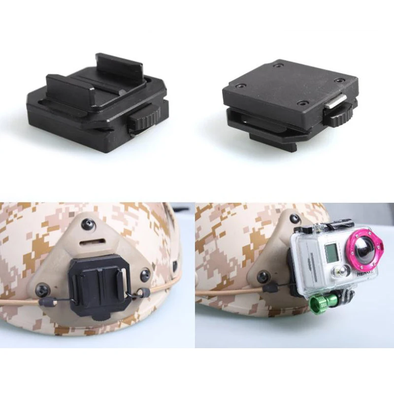 Prix pour SOONSUN Nouveau CNC En Aluminium Aller Pro NVG Casque Mont Base pour Gopro Hero 4 3 + 3 2 1 SJCAM Action Sports Caméra Prix pour SOONSUN Nouveau CNC En Aluminium Aller Pro NVG Casque Mont Base pour Gopro Hero 4 3 + 3 2 1 SJCAM Action Sports Caméra