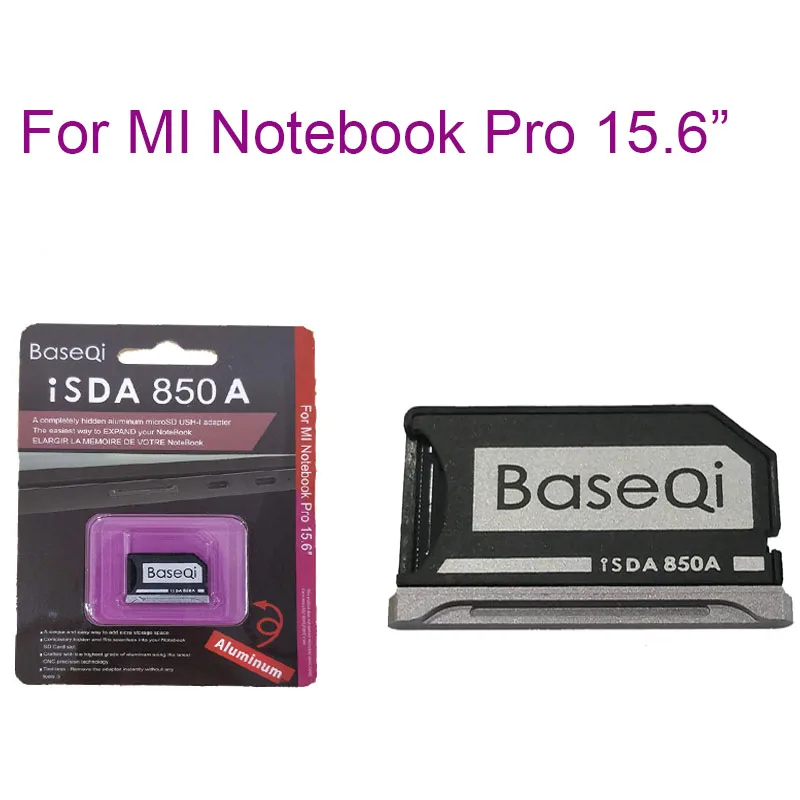 BaseQi алюминиевый стелс-накопитель mi cro SD/TF карта адаптер расширения памяти SD кард-ридер для Xiaomi mi ноутбука Pro 15,6"