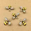 10pcs 14x18mm enamel bee charm for jewelry making cute earring pendant bracelet necklace charms diy design charms ► Photo 1/3