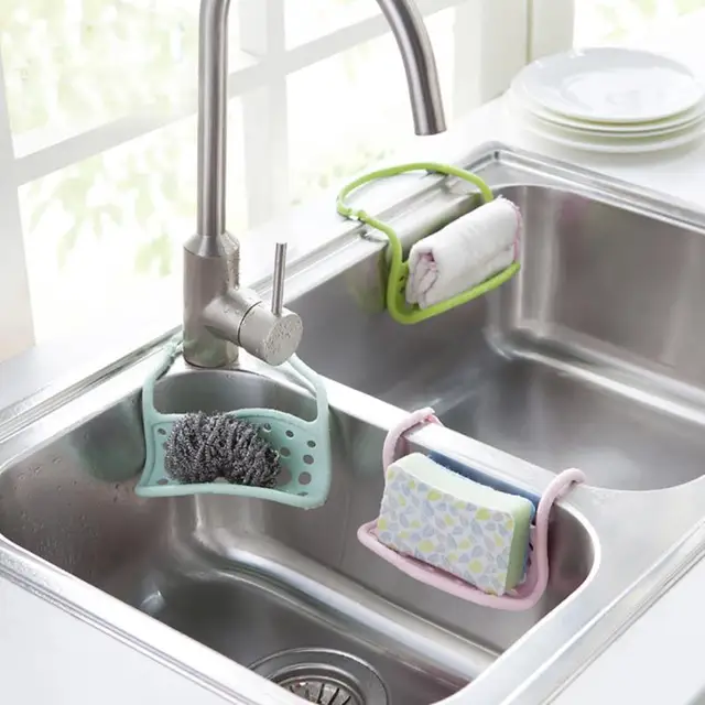 New Hanging Bathroom Kitchen Sink Corner Storage Rack Sponge Holder New Hanging Bathroom Kitchen Sink Corner Storage Rack Sponge Holder Utensil Box Hot Silicone Soap Dish