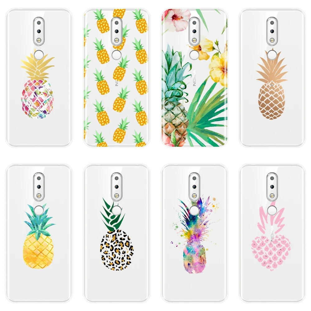 

Back Cover For Nokia 2.1 3.1 5.1 6.1 7.1 Plus Cute Pineapple Heart Soft Silicone Case For Nokia 2.1 3.1 5.1 6.1 7.1 Phone Case