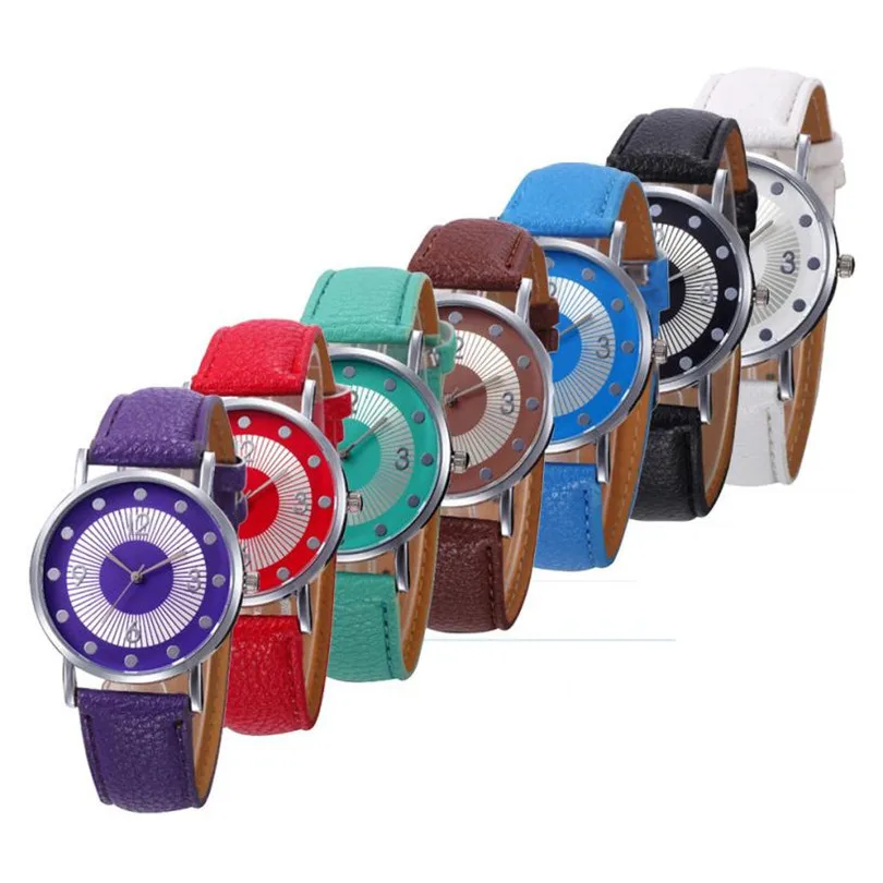 

Durable Fashion watch Women Casual Checkers Faux Leather Quartz Analog Wrist Watch
