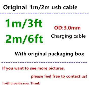 

500pcs/lot High quality 2m 6ft usb cable and 1m 3ft USB Data Sync Charger Cable With Original packaging box