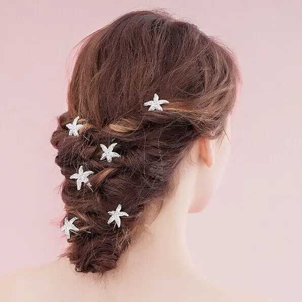 12pcs Lot Rhinestone Sea Star Hairpins Starfish Hair Pins Crystal 12pcs Lot Rhinestone Sea Star Hairpins Starfish Hair Pins Crystal Clips For Jewelry Wedding