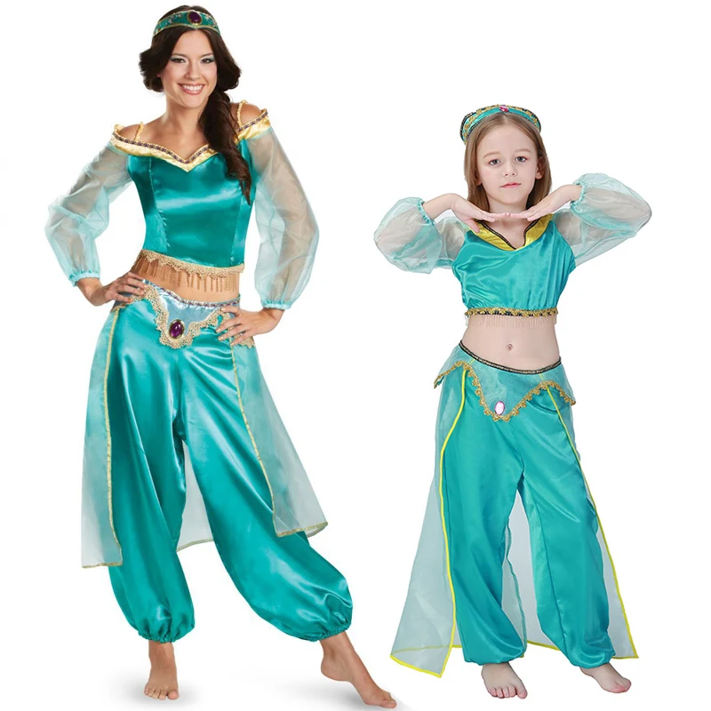 

Fairy Tale Storybook Aladdin Lamp Costume Adult Women Girl Princess Jasmine Cosplay Fantasia Fancy Dress