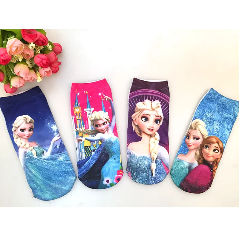4 пары детских носков весенне-летние хлопковые носки для мальчиков и девочек милые Мультяшные детские носки с 3D принтом От 1 до 10 лет