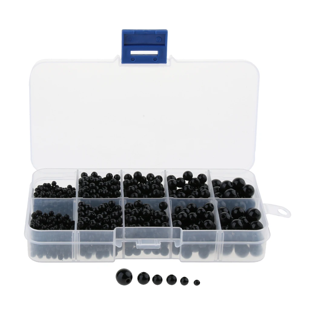 1380Pcs Black Plastic Safety Dolls Eyes with a Storage Box, For Teddy Bear Animal Doll Soft Toy DIY Making, 3/4/5/6/8mm