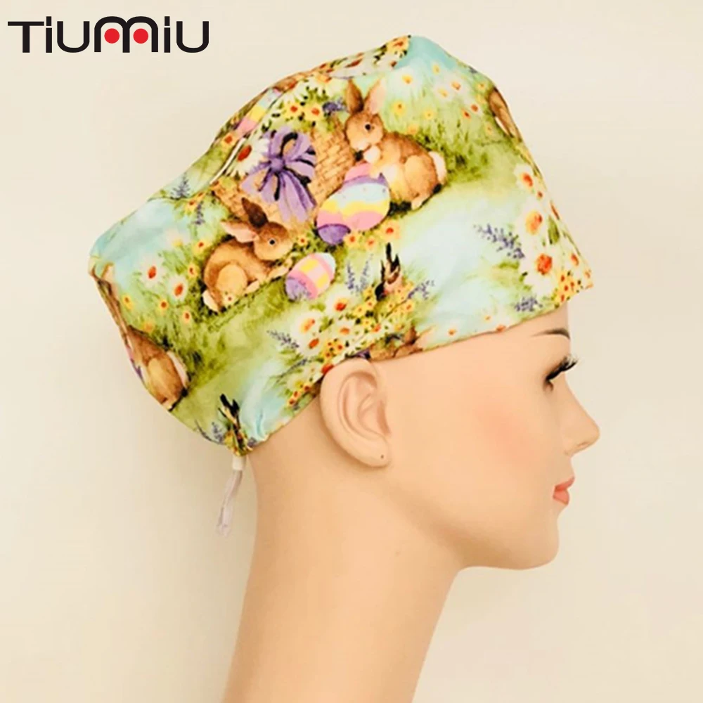 

Medical Surgical Scrub Rabbit Cute Caps Cartoon Animal Anesthetist Hospital Pet Doctor Nurse Dentist Beauty Salon KT Hat