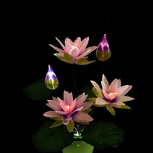 Новейший светодиодный градиент цвета искусственный цветок, лотос Свадебные украшения оптического волокна цветок Рождество Год Вечерние