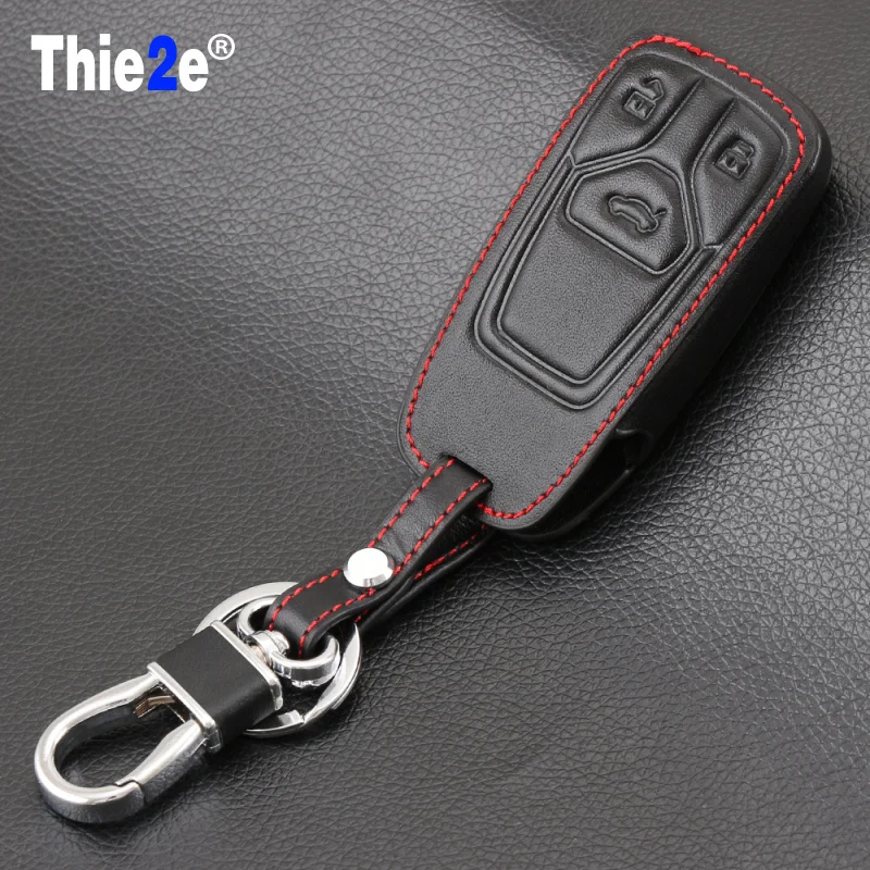 

Leather Car Styling Key Cover Case For audi a4 b9 q7 4m tt 8s Auto Accessories 2016 2017 keyring key holder