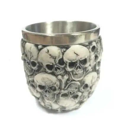 Unusual Stainless Steel Gothic Party Creative Drinking Glass 3D Skull Skeleton Punk Style Wine Glasses Whiskey Cups